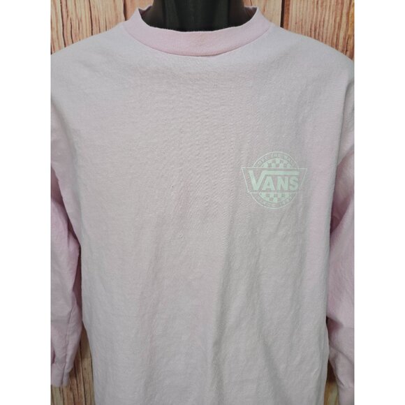 Vans "Off The Wall" Streetwear Pink Long Sleeve T-Shirt Medium - Picture 3 of 6